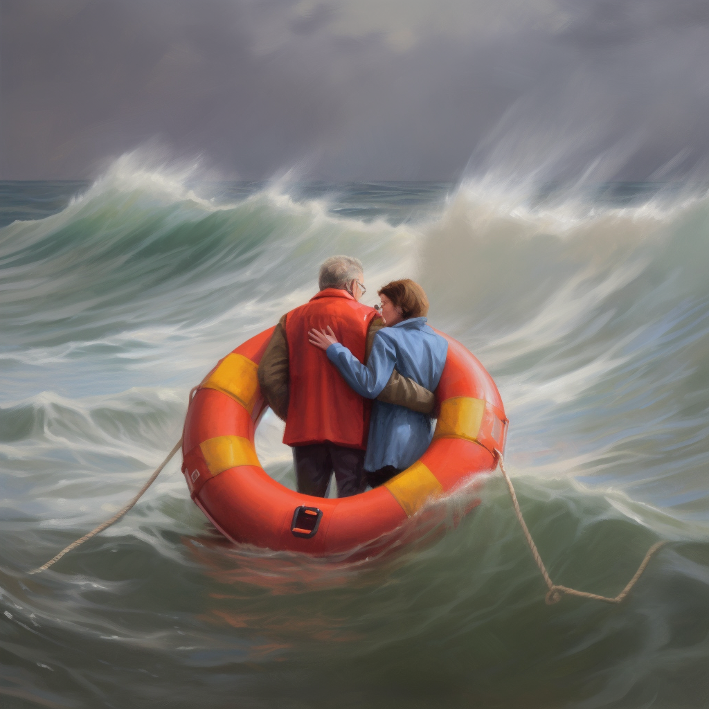 Kidthebill_a_cople_holding_a_lifebuoy_in_stormy_watter._realist_6c9bcd4c-6937-4924-bc22-817b29a53ee5