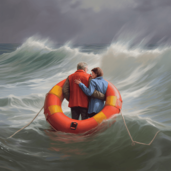 Kidthebill_a_cople_holding_a_lifebuoy_in_stormy_watter._realist_6c9bcd4c-6937-4924-bc22-817b29a53ee5
